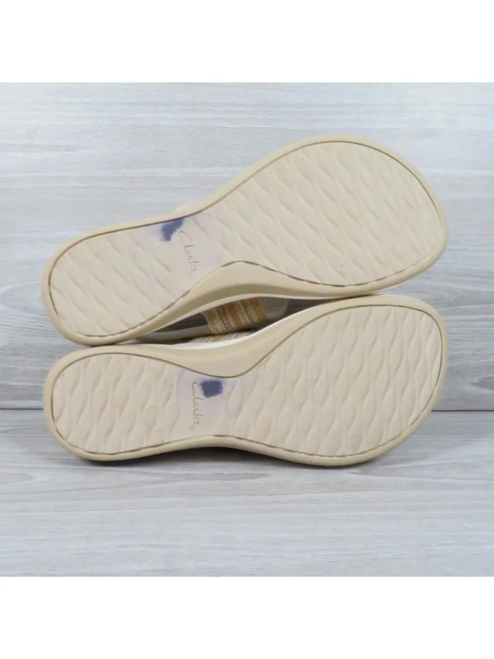 Clarks Arla Stroll Shoes Womens Size 9.5 Beige Combi Strappy Slingback Sandal